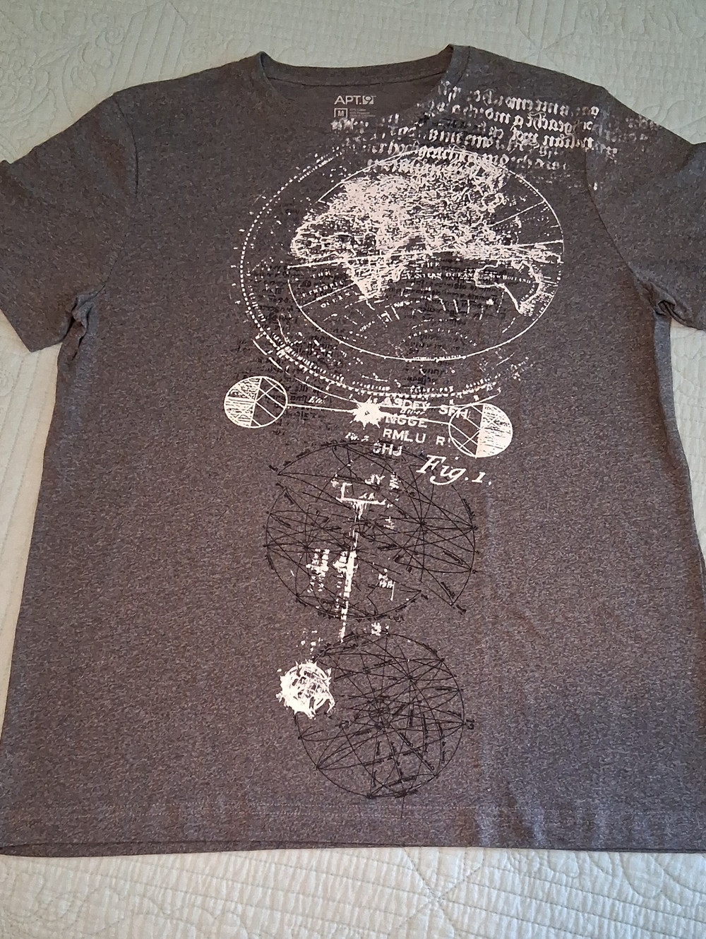 APT. 9 Men's Heather Gray Graphic Short-Sleeve Tee,NWOT